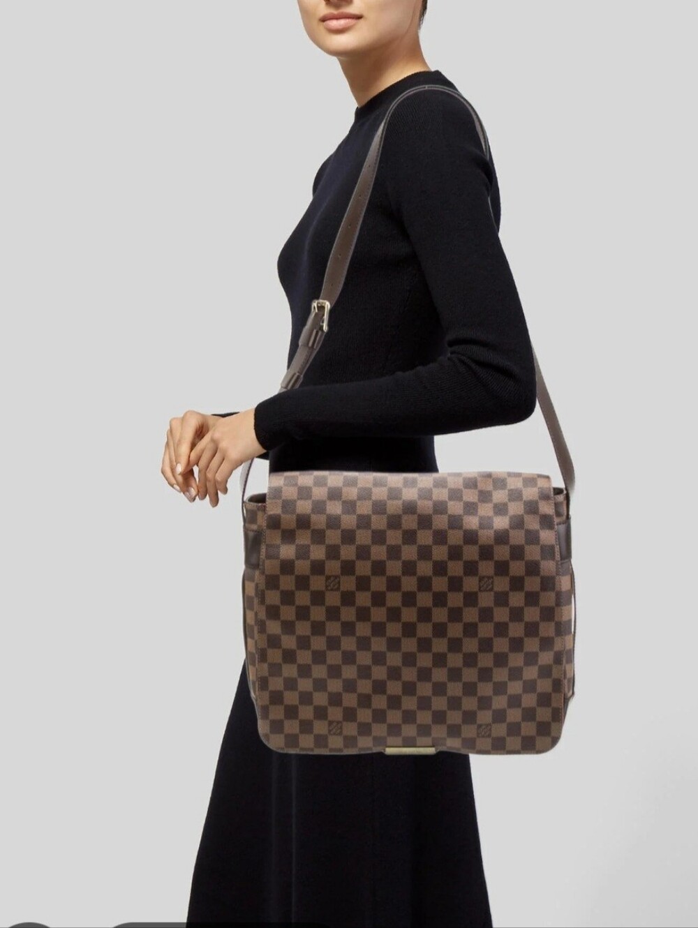 Louis Vuitton Brown Monogram Canvas Men’s Bag with Dark Leather Trim